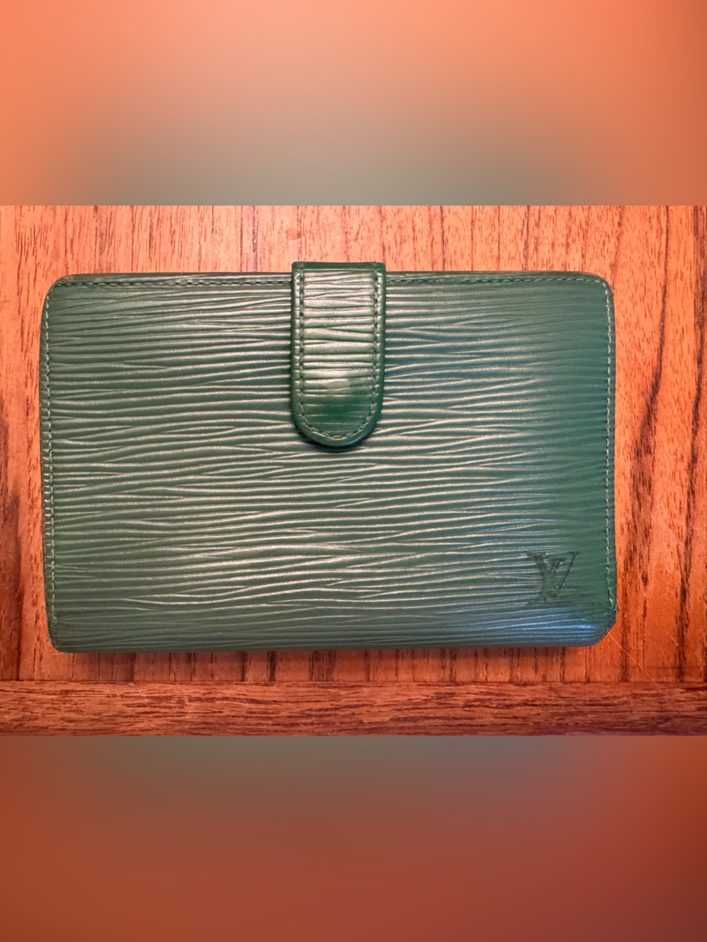 Vintage Louis Vuitton Portefeuille Viennois Borneo Green Gold Hardware 1996 COA